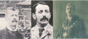 Emily Frances Linfield's 'respectable' Worthing cousins: William Henry Linfield, Relieving Officer for the Worthing Urban District and Registrar of Births and Deaths, Arthur George Linfield, Fruit Grower, and Frederick Caesar Linfield, pictured in his mayoral robes in 1906