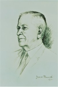 Fig. 11:  A portrait of Arthur in 1971 by well-known Angmering artist Juliet Pannett.