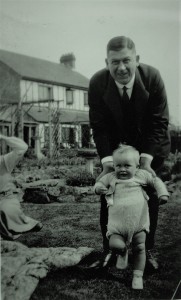 Fig. 7: Arthur with his grandson Chris (Rucklidge) at the new family home at South Hill Farm, Thakeham about 1935